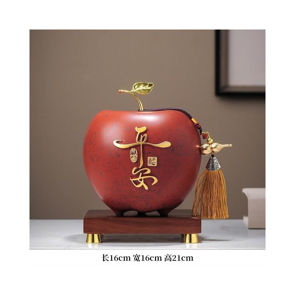 平安苹果摆件 高档客厅装饰 玄关酒柜摆件 存钱罐装饰 工艺品 乔迁礼物 擺飾 風水擺飾 酒櫃擺件 礼