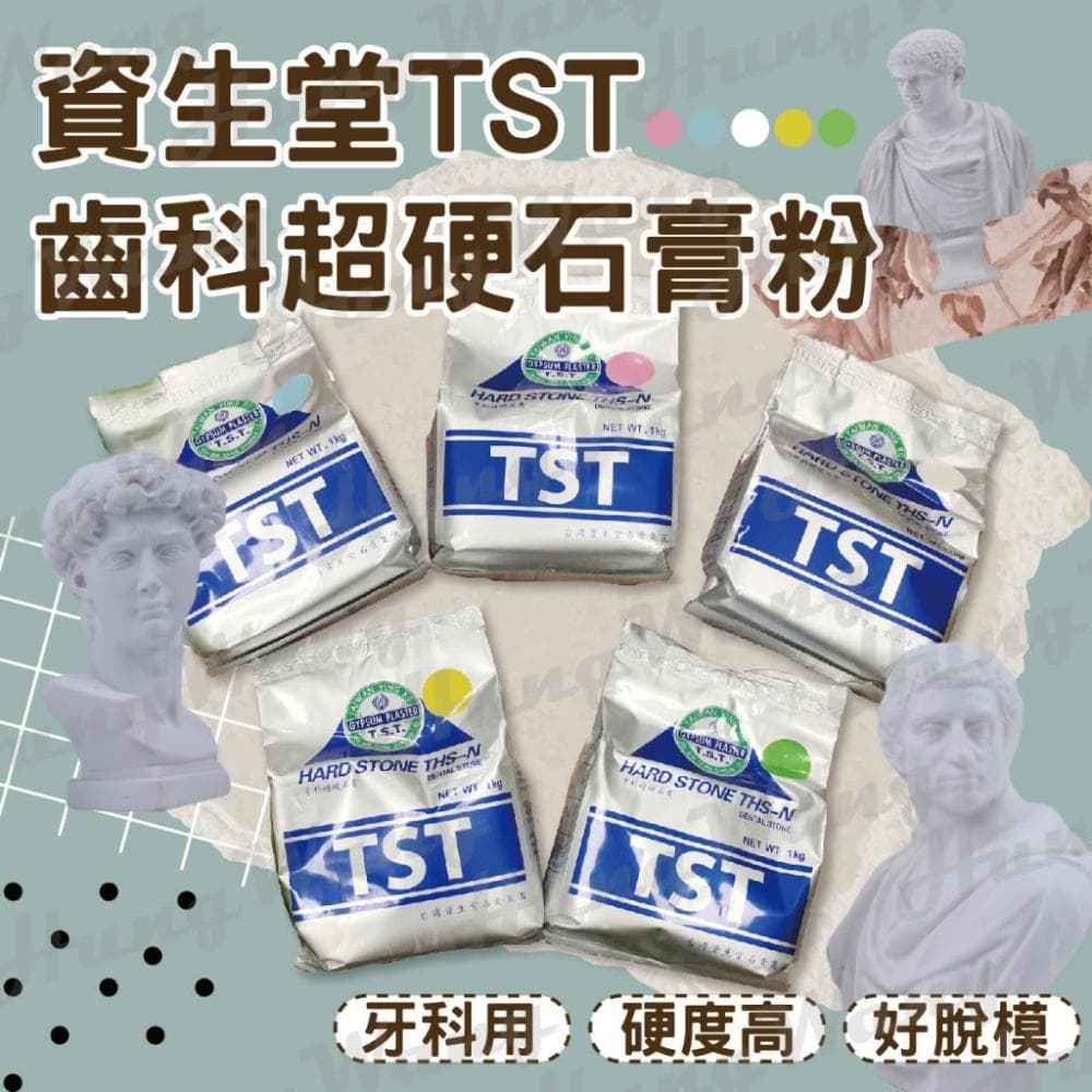 別管什麼齒模了這個擴香石顏色都幫你調好了~資生堂TST齒科超硬石膏粉 1kg 超硬石膏 DIY 模型 擴香石 杯墊 灌模