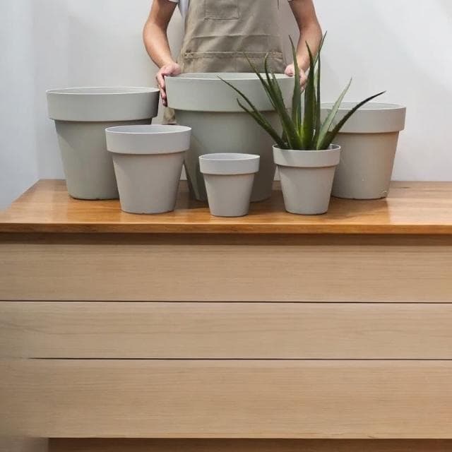 《斑啾植選》透氣疏水盆40#僅宅配|北歐風|附底盤|盆栽容器|簡約無印風 |盆器|多肉植物|觀葉植物