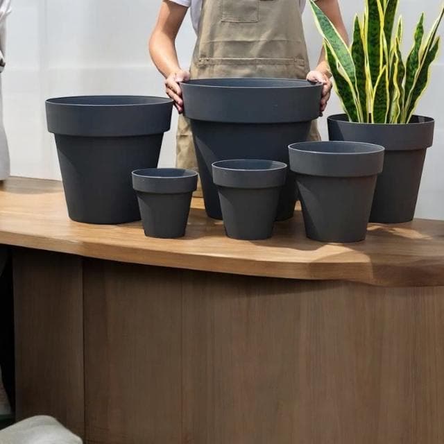 《斑啾植選》透氣疏水盆40#僅宅配|北歐風|附底盤|盆栽容器|簡約無印風 |盆器|多肉植物|觀葉植物