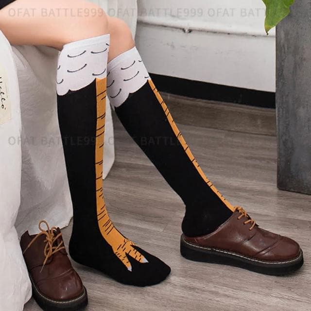 台灣現貨  搞怪雞爪襪 雞腳襪 個性瘦腿襪 搞笑襪子 交換禮物 過膝襪 雞爪襪 及膝襪 萬聖節裝扮 雞腳襪 MO09