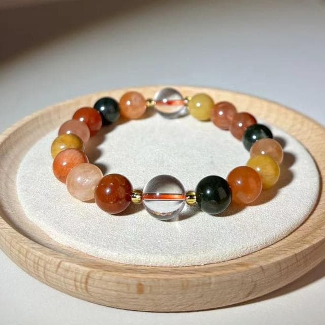 【Paiya 派亞】10mm福祿壽彩髮晶手鏈兔毛紅髮晶綠髮晶碧壐髮晶手串手環打造自信財運亨通