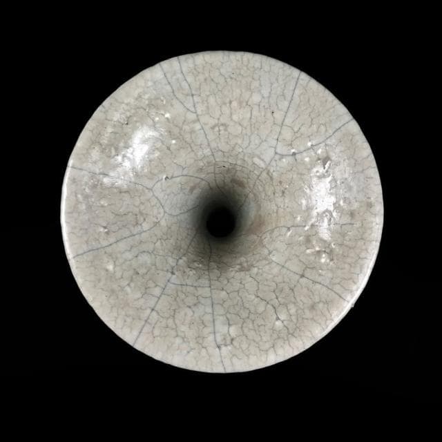 《博古珍藏》宋 哥窯米黃釉花觚 老件花瓶瓷器 早期收藏