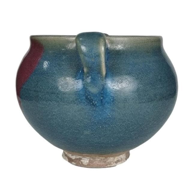 《博古珍藏》元 鈞窯天藍釉紫紅斑雙系罐 老件瓷器 早期收藏