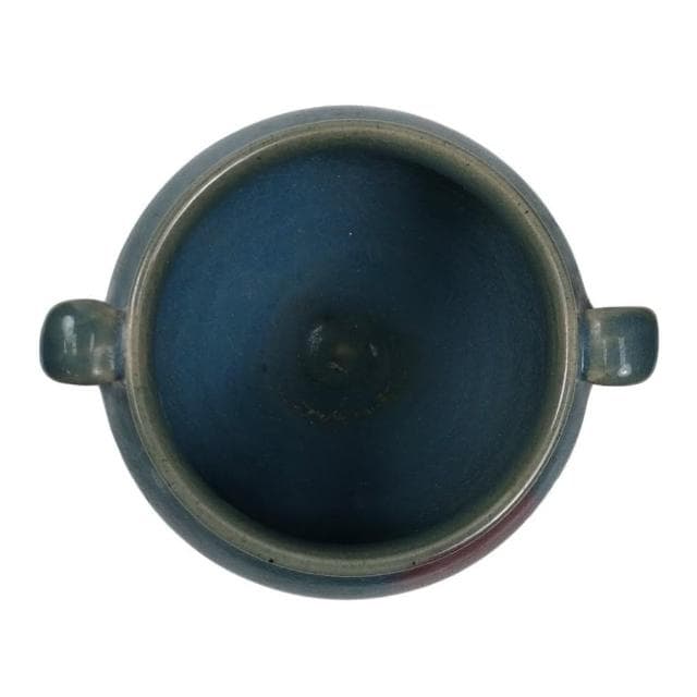 《博古珍藏》元 鈞窯天藍釉紫紅斑雙系罐 老件瓷器 早期收藏