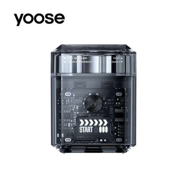 yoose 有色 ICE 全透明隨身電動刮鬍刀 透明灰 IPX7防水/60天續航/110g輕量設計