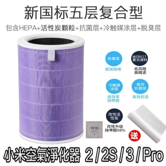 小米 HEPA濾芯濾心濾網抗菌版除甲醛PM2.5 適用於米家小米1代/2代/3代/2S/Pro 空氣淨化器 清淨機