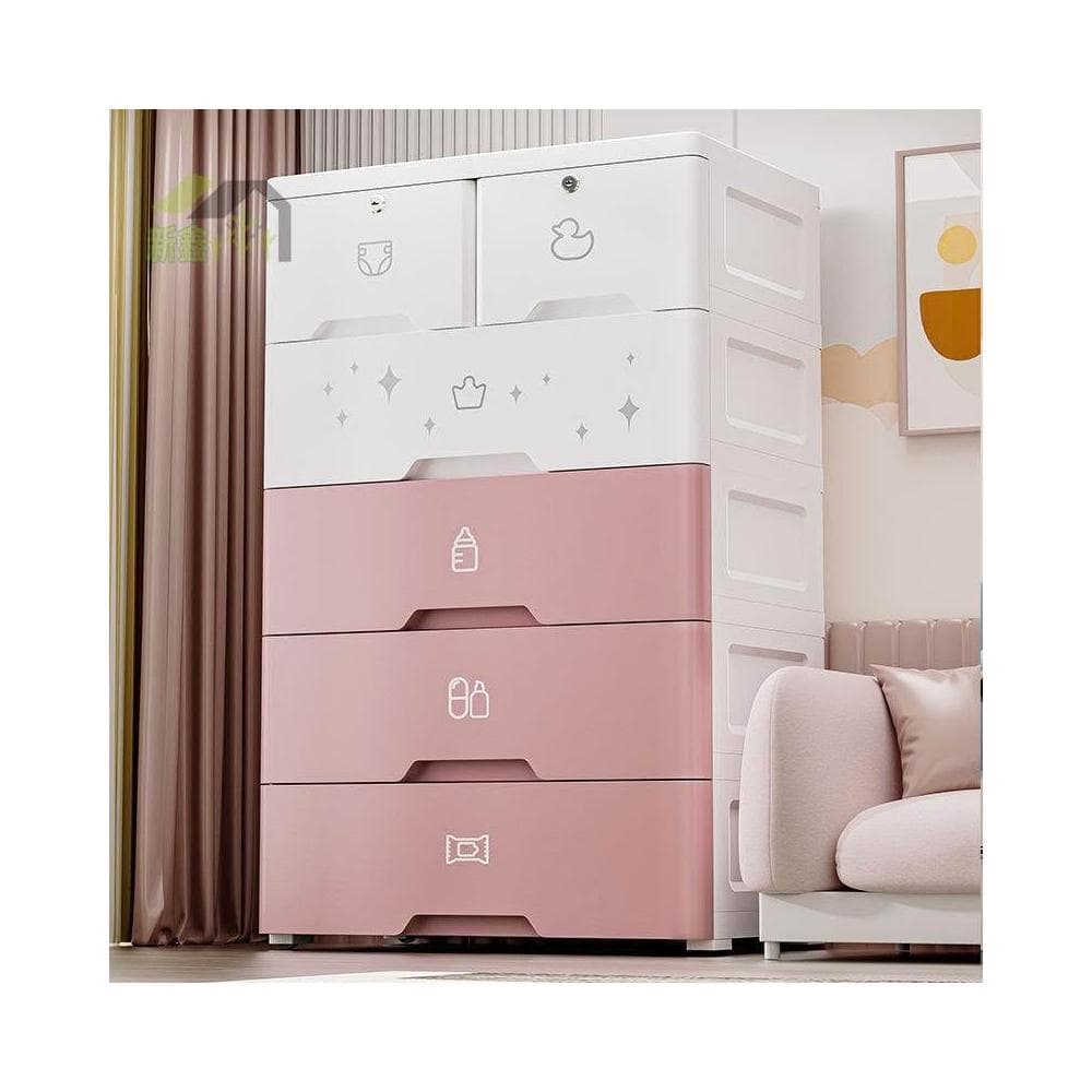 ✨加厚抽屜式收納櫃 嬰兒童玩具衣物儲物櫃 客廳零食櫃 家用塑料五斗櫃 置物櫃 抽屜櫃 層櫃 雜物櫃 抽屜收納櫃 抽屜櫃子