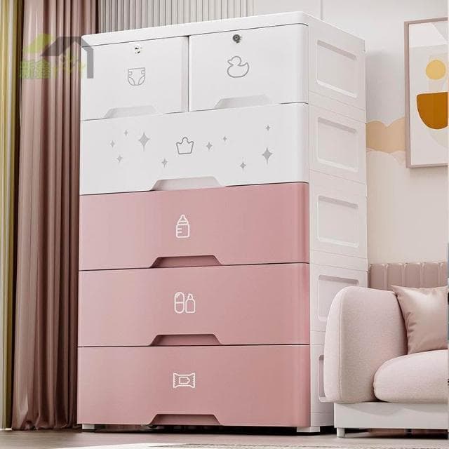 ✨加厚抽屜式收納櫃 嬰兒童玩具衣物儲物櫃 客廳零食櫃 家用塑料五斗櫃 置物櫃 抽屜櫃 層櫃 雜物櫃 抽屜收納櫃 抽屜櫃子