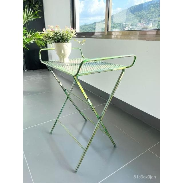 🎉特價下殺 花架 陽臺花架 落地架 鐵藝花架戶外折疊小桌子陽臺花架落地式家居綠植簡約複古花幾耐用 植物花架 盆栽架