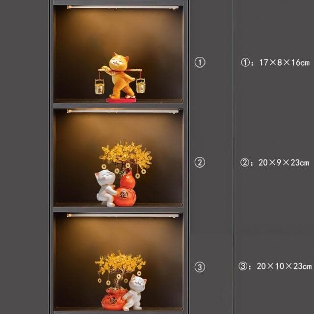 一桶金招財貓擺件喬遷開業禮物新中式客廳電視櫃公司收銀臺裝飾品