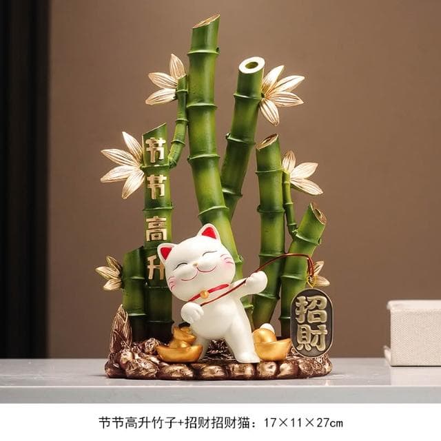 一桶金招財貓擺件喬遷開業禮物新中式客廳電視櫃公司收銀臺裝飾品