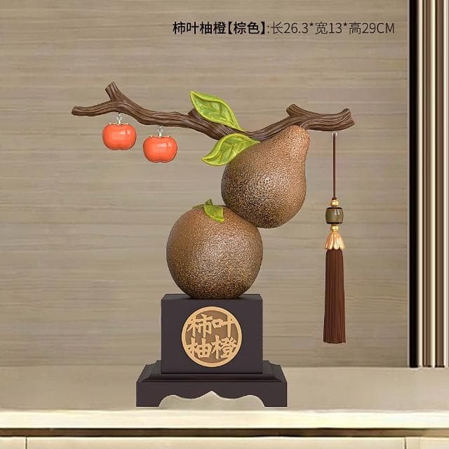 柿柿如意柿子家居飾品玄關櫃擺件新中式客廳酒櫃裝飾喬遷之喜禮物