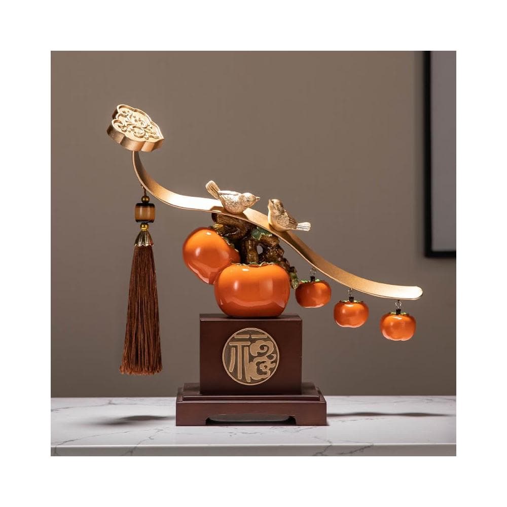 柿柿如意擺件裝飾品送人喬遷新居搬家之喜入宅全套禮品禮物2024