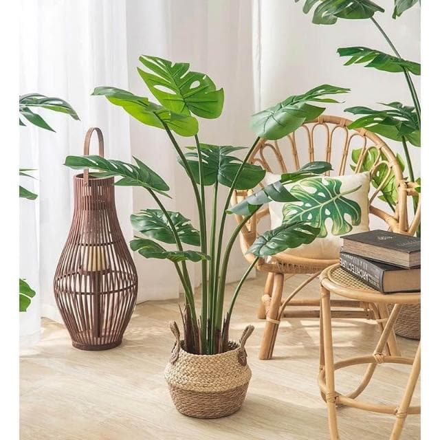 北歐植物假植物仿真植物大型旅人蕉龜背葉仿真綠植室內盆栽假旅人蕉客廳家居龜背葉琴葉榕落地擺件