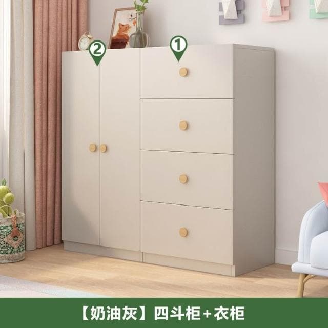 兒童衣櫃傢用開放式落地收納櫃子鬥櫃兒童房嬰兒儲物衣櫥