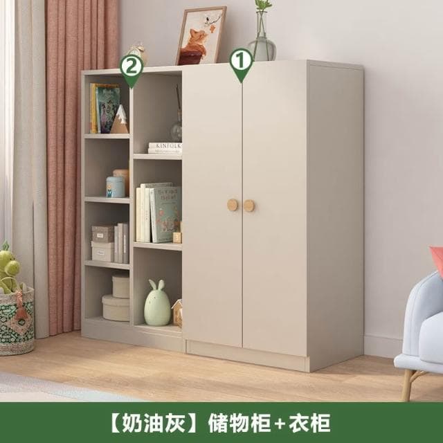 兒童衣櫃傢用開放式落地收納櫃子鬥櫃兒童房嬰兒儲物衣櫥
