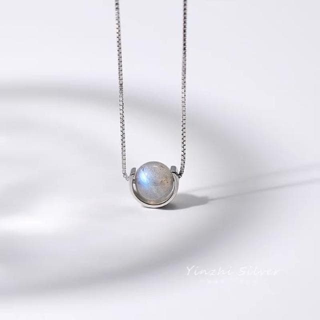 【開運堂】🔥現貨🔥鎖骨鏈 草莓晶灰月光石白金款鎖骨鏈生日項鍊招桃花穩定愛情 開運堂