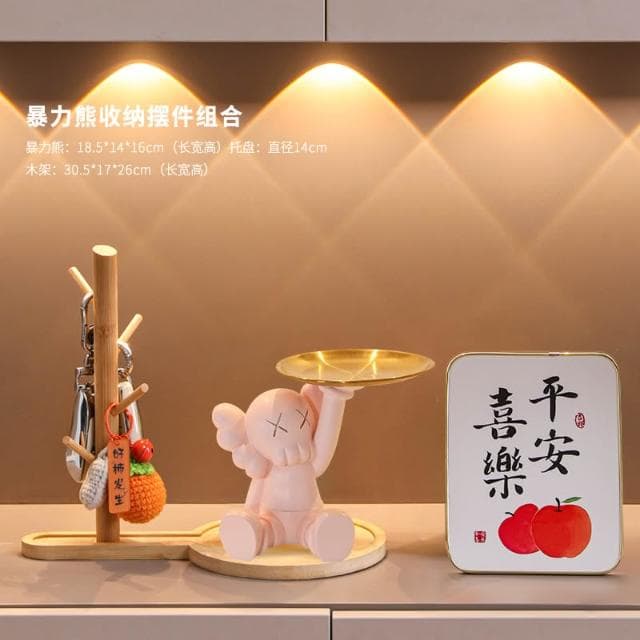 桃甜也居家生活 招財貓鑰匙收納玄關裝飾品擺設家居入戶門口鞋櫃客廳喬遷新居禮品