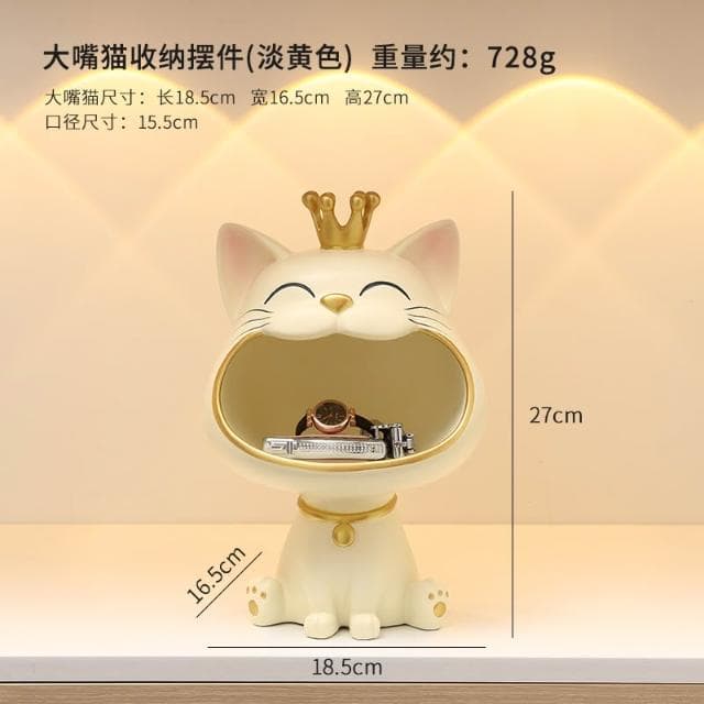 桃甜也居家生活 招財貓鑰匙收納玄關擺飾入戶門口鞋櫃新房家居裝飾品喬遷新居禮品