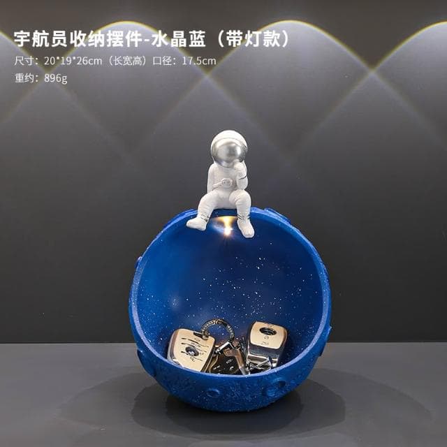 桃甜也居家生活 太空人鑰匙收納玄關擺件入戶進門鞋櫃客廳家居裝飾品喬遷新居禮物