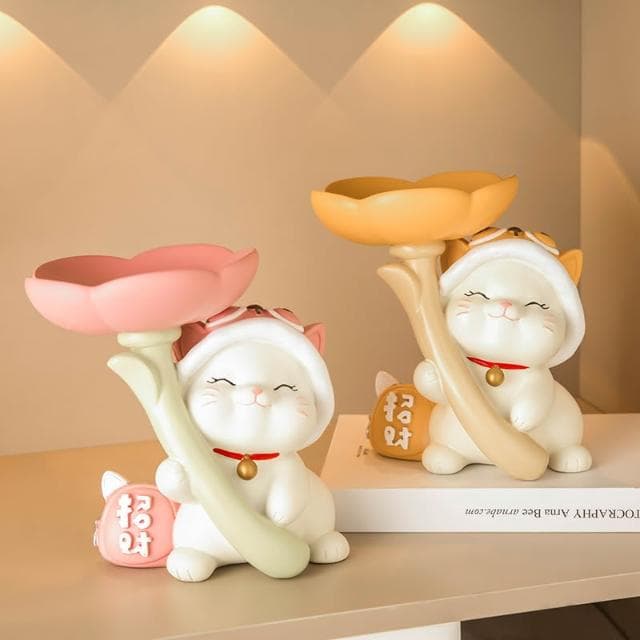 桃甜也居家生活 奶油風兔玄關擺件鑰匙收納置物架入戶鞋櫃家居裝飾喬遷新居禮物