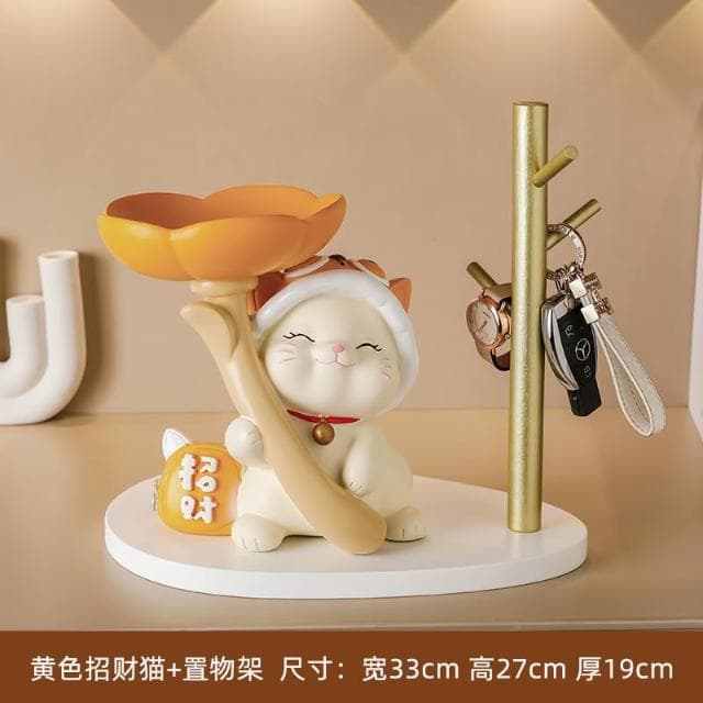 桃甜也居家生活 奶油風兔玄關擺件鑰匙收納置物架入戶鞋櫃家居裝飾喬遷新居禮物