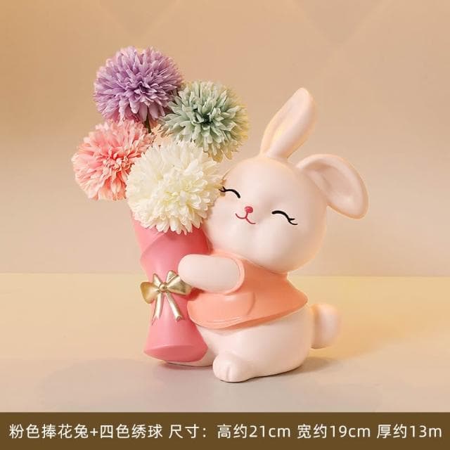 桃甜也居家生活 奶油風兔玄關擺件鑰匙收納置物架入戶鞋櫃家居裝飾喬遷新居禮物