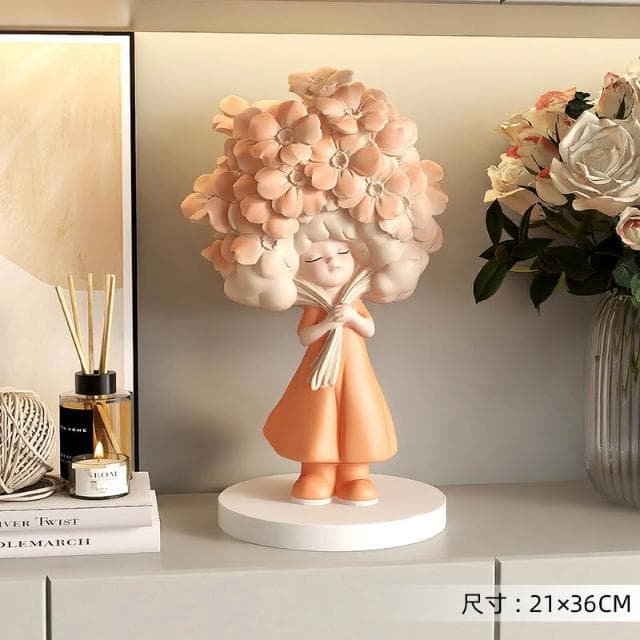 桃甜也居家生活 奶油風女孩擺飾客廳電視櫃酒櫃玄關家居裝飾品高級感生日喬遷禮物
