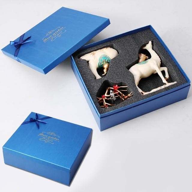 桃甜也居家生活 招財福鹿擺飾客廳電視櫃酒櫃玄關喬遷新居結婚禮物軟裝家居飾品