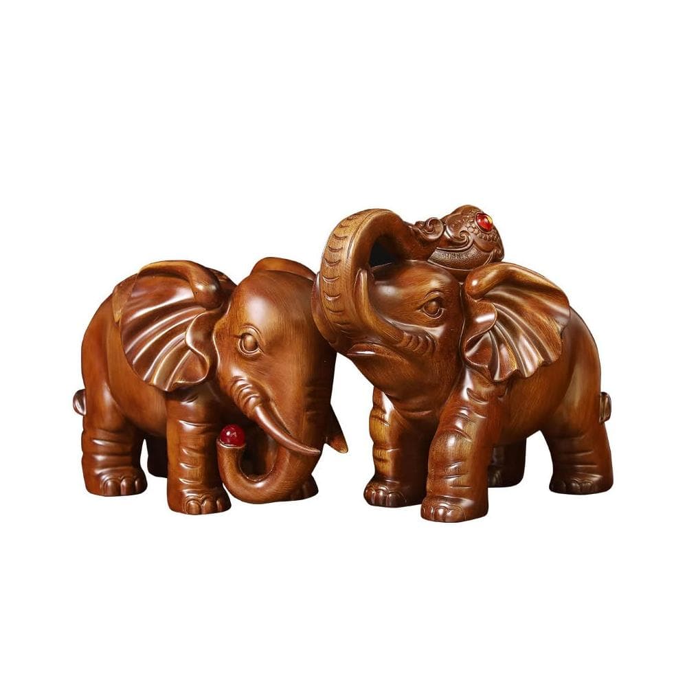 桃甜也居家生活 招財大象擺飾一對客廳玄關電視酒櫃辦公室工藝裝飾品喬遷開業禮品