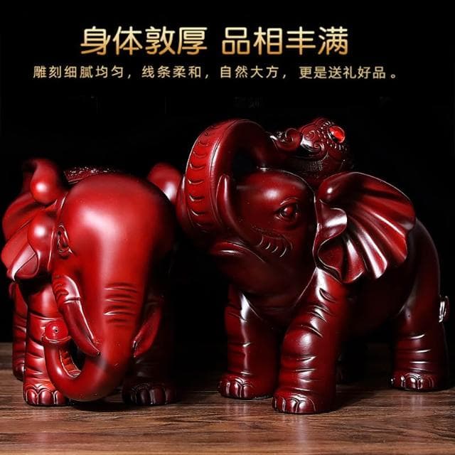 桃甜也居家生活 招財大象擺飾一對客廳玄關電視酒櫃辦公室工藝裝飾品喬遷開業禮品