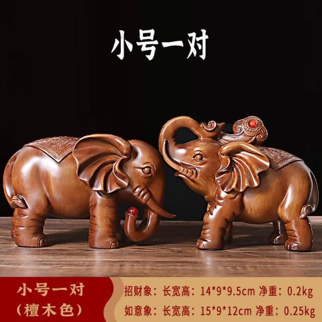 桃甜也居家生活 招財大象擺飾一對客廳玄關電視酒櫃辦公室工藝裝飾品喬遷開業禮品