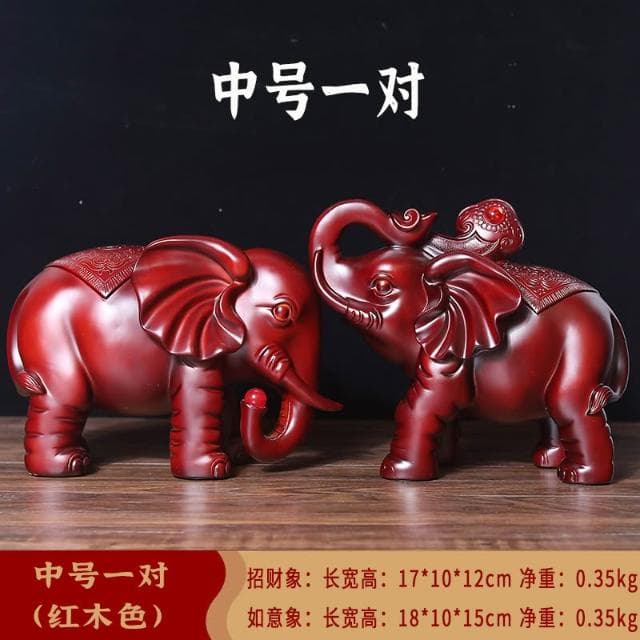 桃甜也居家生活 招財大象擺飾一對客廳玄關電視酒櫃辦公室工藝裝飾品喬遷開業禮品