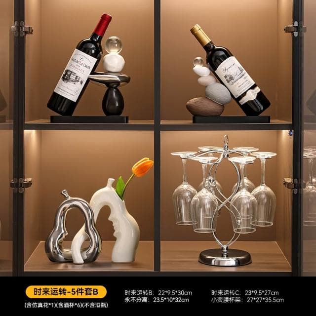 免運 時來運轉紅酒架/酒櫃擺件/家居客廳餐邊櫃杯架/電視櫃紅酒托/喬遷禮品