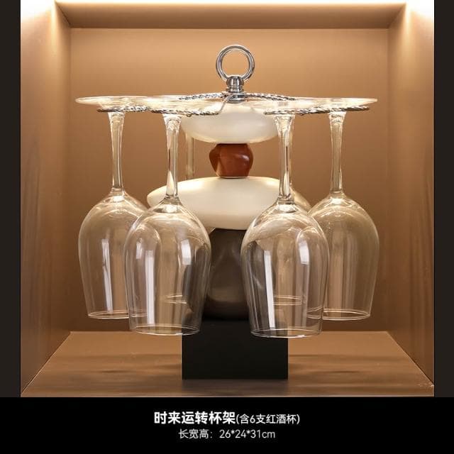 免運 時來運轉紅酒架/酒櫃擺件/家居客廳餐邊櫃杯架/電視櫃紅酒托/喬遷禮品