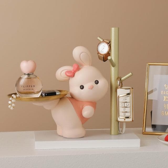 免運 招財貓玄關鑰匙收納擺件 入戶家居客廳託盤 裝飾品 搬家喬遷新居禮物