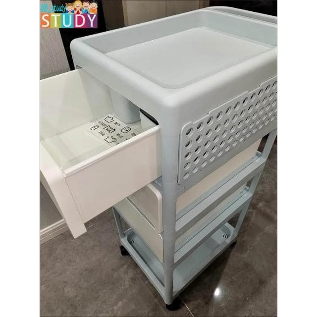 高CP寶寶用品置物架 小推車新生兒寶寶抽屜式 移動床頭臥室奶粉罐收納架 周歲禮彌月禮滿月禮 宿舍必備置物推車 附輪推車