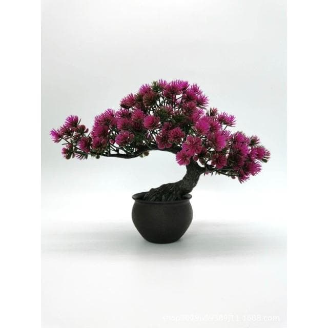 臺灣熱銷 仿真植物 迎客松假花盆栽 辦公室綠植假樹 假花卉 人造植物 樹綠植盆景