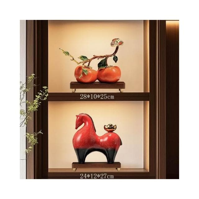 馬上有錢擺件 招財辦公室裝飾品 高檔新中式客廳擺件 喬遷開業禮品 祝福寓意 療癒小物 辦公室風水陶瓷擺件