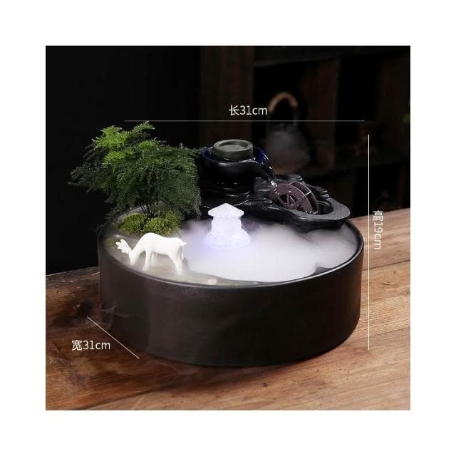 流水生財 循環水招財 風水球噴泉 辦公室桌面茶几小擺件 開業喬遷禮物 時來運轉 療癒小物 辦公室風水陶瓷擺件