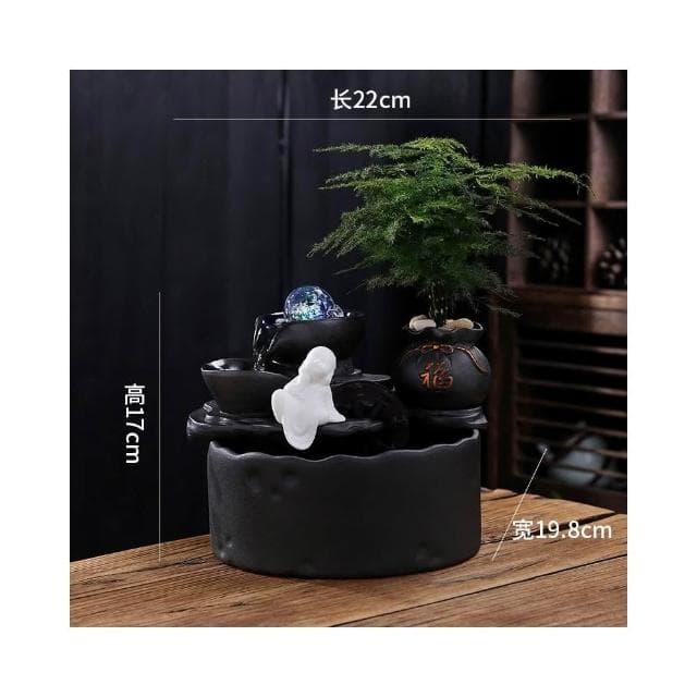 流水生財 循環水招財 風水球噴泉 辦公室桌面茶几小擺件 開業喬遷禮物 時來運轉 療癒小物 辦公室風水陶瓷擺件