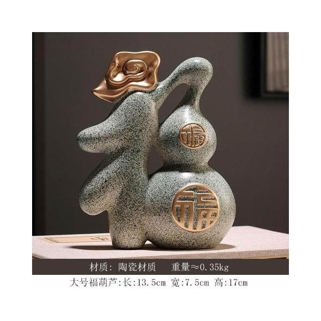 葫蘆擺件 陶瓷工藝品 客廳玄關創家居裝飾 喬遷禮物 裝飾品擺件 風水擺件 玄關擺飾