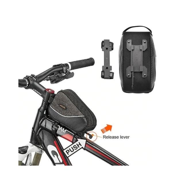 IBERA快拆扣上管袋IB-TB17(反光條)(單車前梁包/前置物袋/車前包/車架袋/自行車手袋/登山車/台灣製)