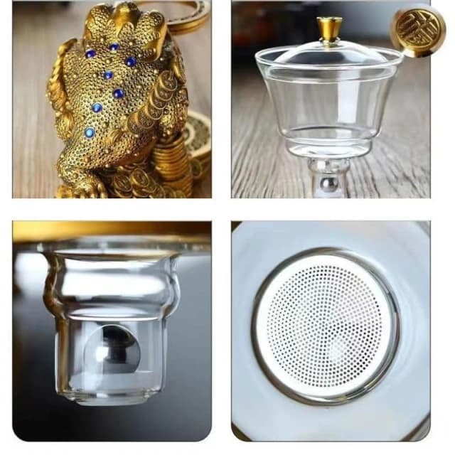 招財金蟾蜍自動磁吸泡茶壺 ( 懶人茶具 茶杯 茶壺 茶具 功夫茶具 泡茶壺 自動泡茶 泡茶組 茶具組 入厝 送禮 開店)