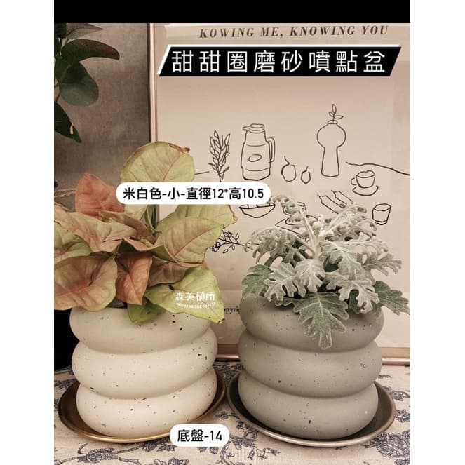 陶盆 米其林甜甜圈噴點盆 觀葉植物 水泥盆 盆器 盆栽 陶器 植栽 簡約盆 多肉盆