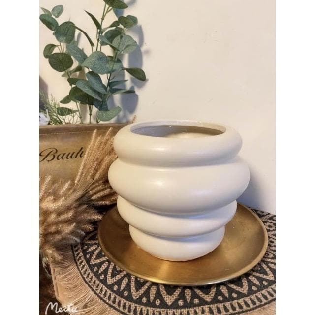 陶盆 甜甜可頌陶盆 花盆 花器 植栽 觀葉植物 多肉植物 花燭 合果芋