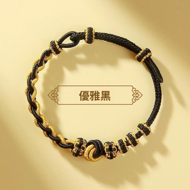 🎗飾間首飾鋪 鈴蘭花編織手繩首飾黃金轉運珠手工半成品情侶手鍊飾品紅繩