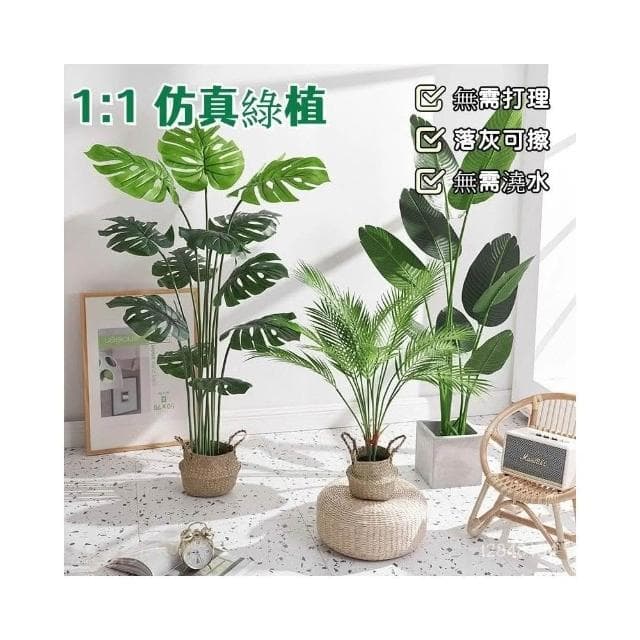 🔥部分現貨 北歐ins風仿真植物 客廳仿真綠植龜背竹小盆栽 假綠植擺件 裝飾假花仿真花擺設 綠植裝飾擺件 擺飾假花