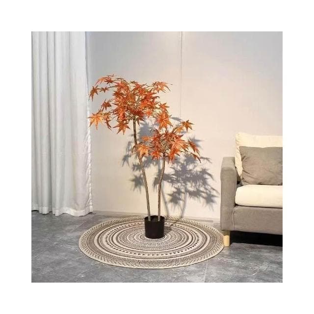 ✨可開發票✨ins仿真紅綠植楓樹盆栽北歐現代輕奢客廳房間網紅室內落地假樹 假植物落地擺件居傢裝飾 仿真植物 人造植物
